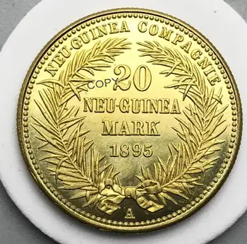 Nemecko Neu.Guinea Compagnie 1895 20 Mk Gold Brass Remesiel Kópiu Mince 4