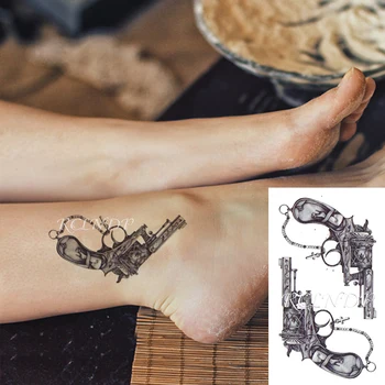 Nepremokavé Dočasné Tetovanie Nálepka Kríž Reťazca Guľomet Tatto Flash Tetovanie Falošné Tetovanie na Ruku, Rameno Body Art pre Mužov, Ženy 5