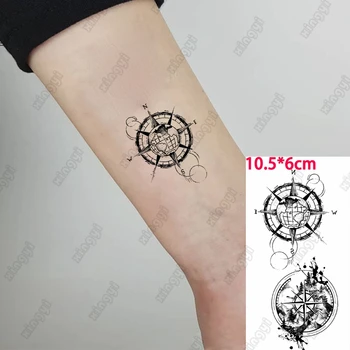 Nepremokavé Dočasné Tetovanie Nálepky Black Mesiac, Slnko, Hviezdy Henna Totem Flash Tatto Ženy, Deti, Dieťa, Malé 3D Body Art Falošné Tetovanie 15