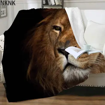 NKNK Brank Lev plyšové Zviera prehoz cez posteľ Posteľ Pre Anime Prikrývky Na Postele Harajuku 3D Tlač Ulici posteľná bielizeň Hodiť Sherpa Deka 10