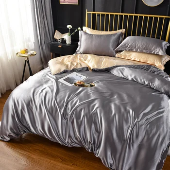 Nordic Luxusná posteľná bielizeň Nastaviť Jednoduché Mäkké Saténové obliečky obliečky na Vankúše Spálňa posteľná bielizeň Nastaviť Ropa De Cama bytový Textil DB60CD 10