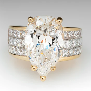 Nové Luxusné Módne Zlaté Zásnubné Prstene Pre Ženy Lesk Biela Kvapka Vody CZ Kameň Vložkou Módne Šperky, Svadobné Party Darček Krúžok 16