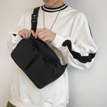 Nové Módne Unisex Športové náprsné tašky Veľkú Kapacitu taška cez rameno muž Bežné Značky pánska taška Vysokej kvality Čierne pánske kríž taška 7
