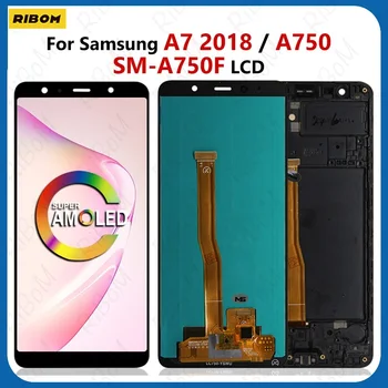Nové Super AMOLED Pre Samsung Galaxy A750 Dotykový LCD Displej Digitalizátorom. Pre Samsung A750F A7 2018 LCD Displej Náhradné Diely 16