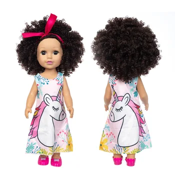 Nové Šaty+Bábika Pop Voľný Oblek Africanreborn silikónové vinárske 35 cm 14inch dievča poupee boneca dieťa mäkké hračky dievča todder 17