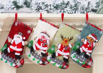 Nový Rok Vianočná Pančucha Vrece Vianočný Darček Candy Bag Noel Vianočné Dekorácie pre Domov Navidad Ponožka Vianočný Stromček, Výzdobu 10
