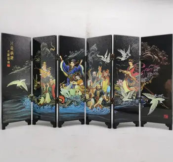 Nádherné Čínskych charakteristík Ôsmich Nesmrteľných Krížom cez More Lacquerware obrazovky ploche ozdoby remeslá 10