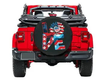 Náhradné Pneumatiky Kryt, American Slnečnice, Jeep Pneumatiky Kryt, Auto príslušenstvo, Výlet Príslušenstvo, Jeep Príslušenstvo, Americká vlajka 11
