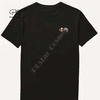 Nápoj mať Na Vrecku Košele T Pes Milovníkov Čierna Bavlna Mužov Vyrobené v USA Cartoon t shirt mužov Unisex Nové Módne tričko štýl-1 17