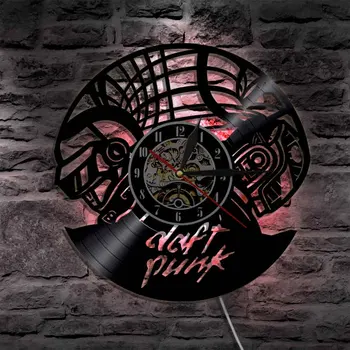  Návrh Punková Kapela Vinyl Hodiny LED Osvetlenie Farby pre Nástenné svetlá Diaľkové ovládanie Moderné Podsvietenie Domova 1