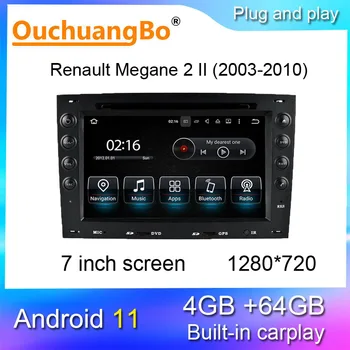 Ouchuangbo auto dvd prehrávač rádio pre 7 palcový Renault Megane 2 II 2003-2010 Android 11 stereo bluetooth, wifi, 4GB+64GB 7