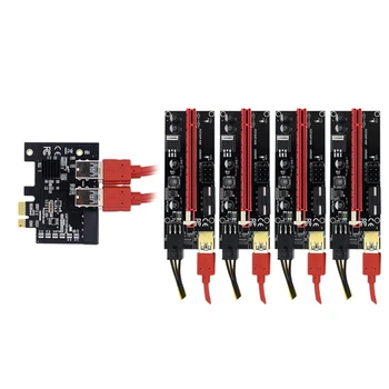 PCI-E Stúpačky Karty PCIE 1X Do 4XUSB3.0+VER009S PCI-E 1X Až 16X USB3.0 Grafická Karta Predlžovací Kábel Adaptéra Pre BTC Ťažba