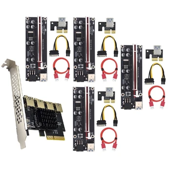 PCIE 4X Do 4 Port USB 3.0, PCI-E Stúpačky 4X To16x Rozširujúca Karta S PCIE 1 Až 4 Časti VER009S PLUS PCI Express Kartu Nastaviť 14