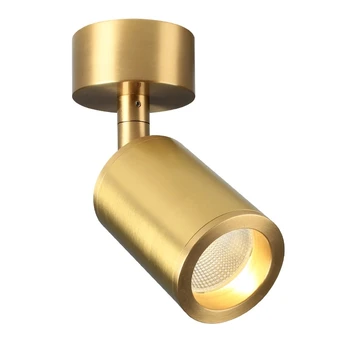 Pevné Medené Povrchovú montáž Reflektory Nordic dizajn Zlaté LED Nastaviteľný Uhol Stropné Bodové Svetlá AC 90-260V 5