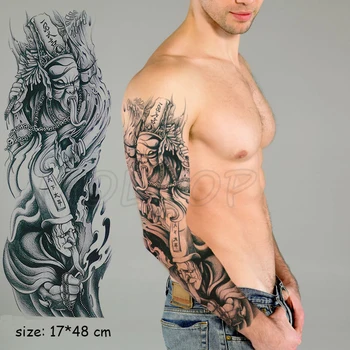 Plný Rameno Nepremokavé Dočasné Tetovanie Nálepky mýtus čierny a biely znak Falošné Tetovanie Flash Tatto Telo Umenie pre Človeka Žena 15