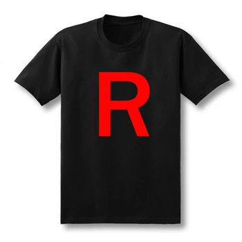 Pokemen T Shirt Pokemen Tím Rocket Krátke Tričko Unisex Lete Bavlnenou R písmeno Logo Tee Tričko 12
