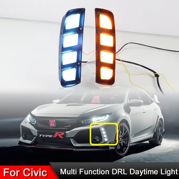 Pre Honda Civic Type R 2016 2017 2018 2019 2020 Predného Nárazníka LED DRL Denné Svetlo Dynamické Zase Signálne Svetlá Montáž 11