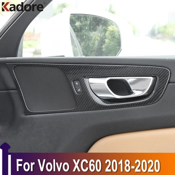 Pre Volvo XC60 XC 60 v roku 2018 2019 2020 Interiérové Dvere, Rukoväť, Misa, Kryt, Trim Ochrany Nálepky, Auto Príslušenstvo, ABS Uhlíkových Vlákien 15