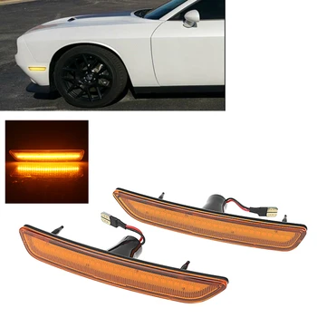 Predný Nárazník Amber LED Bočné Obrysové Svetlo Na Ford Mustang GT 2010-2014 Žltý Kryt Zapnite Indikátor Signálu Tela Fender Žiarovka 4