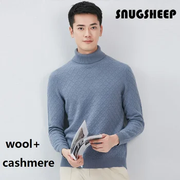 prehoz cashmere sveter zimné turtleneck mužov green blue classic svetre človeka móde luxusné kórejský štýl coats oblečenie jumper