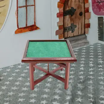 Prenosný domček pre bábiky Miniatúrne Čínsky Mahjong Tabuľka Model pre Dollhouse Dekor