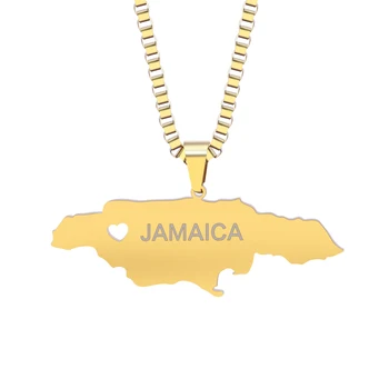 Prispôsobený Žiadnu Mapu Náhrdelník Osobné Vyryté DIY Šperky Mapu Nehrdzavejúcej Ocele Štítku Jamajka Mapu Šperky Darček 12