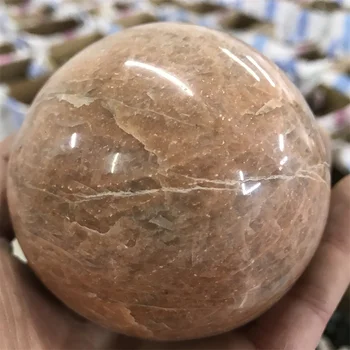 Prírodný krištáľ Broskyňa Moonstone loptu Quartz crystal ball liečenie Reiki dekoratívny darček 10