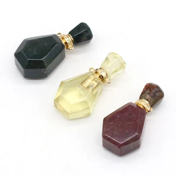 Prírodný Parfum Fľašu Kameň Prívesok Náhrdelník Esenciálny Olej Difúzor Crystal Kameň Achát zobrazili kľúčové tlačidlá pre Šperky Robiť 6