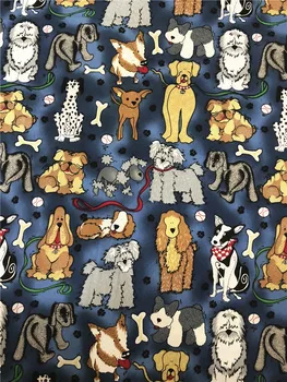 psa vintage vzor tkaniny Retro štýl bavlnená tkanina pre DIY Taška tričko šaty handričkou 1meter