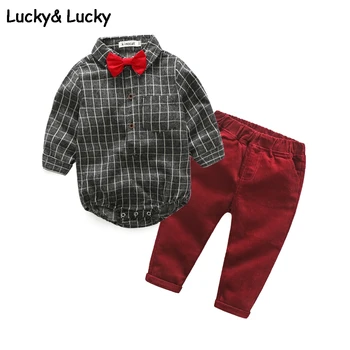 Pán chlapčeka oblečenie novorodenca dlhý rukáv koberčeky kombinézach+ bežné nohavice nový štýl detské oblečenie 4
