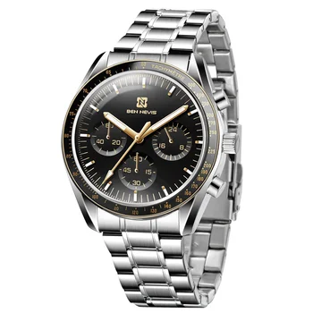 Pánske Chronograf Hodinky Top Značky Luxusné Ocele Business Módne náramkové hodinky Quartz Športové Hodinky Muž Hodiny Relogio Masculino 5