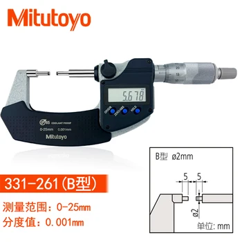 Pôvodné Mitutoyo Sanfeng spline malou hlavou digitálny mikrometer vonkajší priemer mikrometer 331-251 malou hlavou 2mm 9