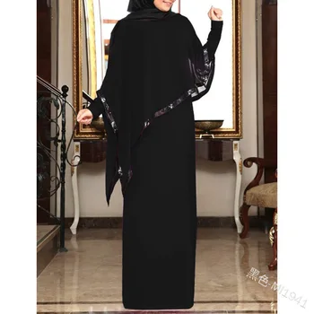 Ramadánu Eid Moslimských Módne Ženy Župan Farbou Abaya Dubaj Kaftan Dlhé Sukne Šifón Nepravidelný Šatka Šaty Islamské Oblečenie 14