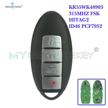 Remtekey 315MHZ FSK HITAG-2 ID46 PCF7952 Pre Infiniti KR55WK48903 Smart Remote príveskom, 4 Tlačidlá Diaľkového Tlačidlo Keyless 3