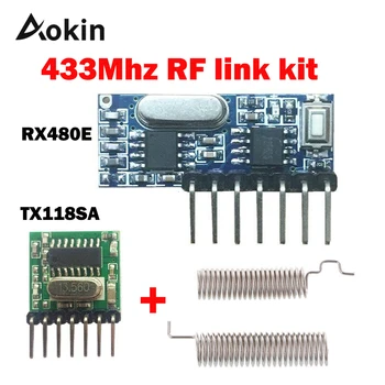 RF Bezdrôtový Prijímač Modul 433MHZ RX480E Vysielač, Prijímač Učenie Kód 1527 4 Kanál Pre Arduino Diy Kit 6