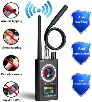RF Signál Skrytá Kamera Detektora Anti-Spy Úprimných Miniatúrnych Camara Magnetické GPS Lokátor Bezdrôtové Audio GSM Chybu Finder K18 Skener
