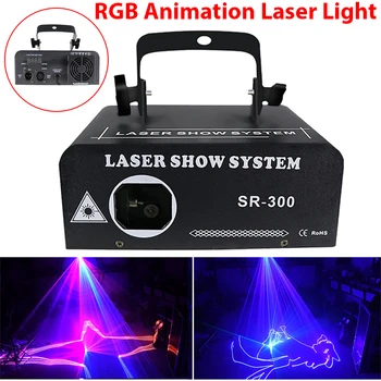 RGB Animácie Laserové Svetlo Laserového Lúča Disco Stage Svetlo Vzor Projektor DMX512 Laserové Svetlo pre Bar Stage KTV Strany Účinok Zobraziť 5