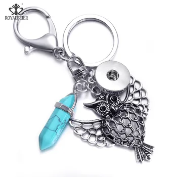 Royalbeier DIY Keychain Pierko Korálky Crystal Kov Snap Keychain Fit DIY 18 MM Modul Tlačidiel Unisex Snap Kľúča Držiteľa Veľkoobchod