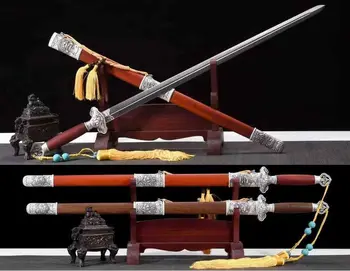 Ručné Čínsky Ostré HRC60 Vysokej Mangánovej Ocele Kung Fu Meč Wushu Jian Saber Dao Full Tang 14