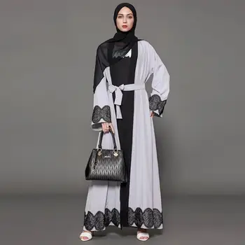 S-5XL módne Dospelých Bežné čipky Župan Musulmane turecký Dubaj Módne Abaya Moslimské Oblečenie čipky Rúcha Arabských Bohoslužby Wj1471 16
