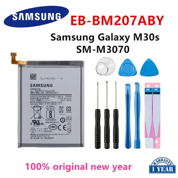 SAMSUNG 100% Pôvodnej EB-BM207ABY Nahradenie 6000mAh Batéria Pre Samsung Galaxy M30s SM-M3070 Mobilného telefónu, Batérie+Nástroje 6