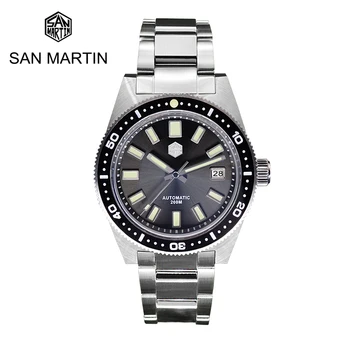San Martin Nové pánske Automatické Mechanické Hodinky Potápačské Hodinky Sapphire Luxusné Obchodné Sledovať Dátum C3 Svetelný 30bar Reloj Hombre 6