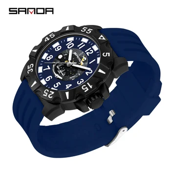 SANDA Luxusné Módne Mužov Quartz Hodinky Top Značky Silikónové Vojenské Nepremokavé Športové Náramkové hodinky Relogio Masculino Reloj Hombre 5