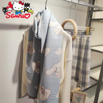 Sanrio Kuromi Hello Kitty Imitácia Cashmere Šatku Melódie Cinnamoroll Zimné Úsek Kawaii Udržať V Teple Študent Všestranný Šatku