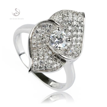 SHUNXUNZE Kúzlo, Snubné prstene, Šperky pre ženy dropshipping Flash predaj Bielymi Zirkónmi Ródium Á R3151 veľkosť 6 7 8 9 15