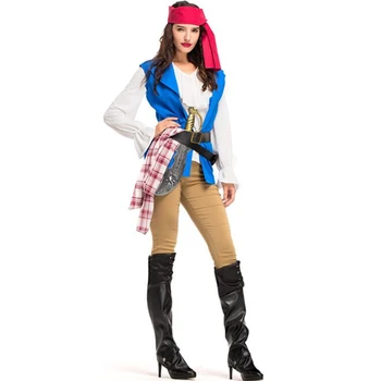 Skutočné Deluxe Ženy Miláčikovi Pirátske Kostýmy Halloween Dospelých Strany Fantázie Cosplay Oblečenie 17