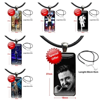 Sladký Justin Timberlake Značky Ocele Farba Šperky, Módne Vyhlásenie Náhrdelník Sklenené Prívesky, Náhrdelníky Pre Ženy Módne Šperky 10