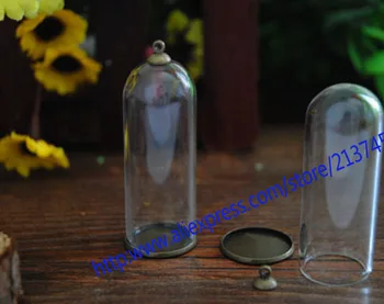 SLAE Zadarmo lode!! 50sets bronz 50*18 mm sklo zemegule & base & spp set sklenený kryt nastaviť sklenenej fľaštičke prívesok DIY sklenené fľaše 5