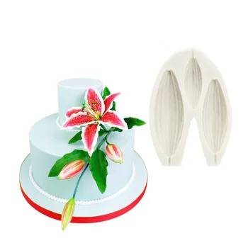 Srdce Lily Petal Silikónové Formy Pre Fondant Cake Decoration Nástroje Sugarcraft Cookie Formy Petal Kvet DIY Formy na Pečenie 9