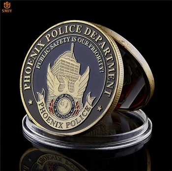 St. Michael Phoenix Policajný Útvar Americký Tému Bronz Token Výzvou Mince Zberateľské Predmety 5